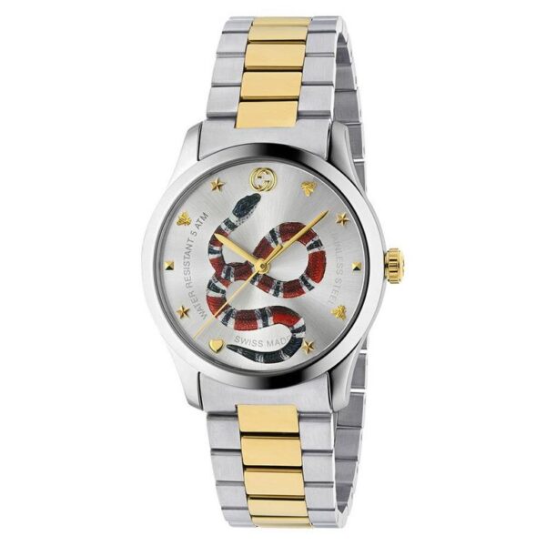 Montre homme Gucci G Timeless Snake en acier et or PVD YA1264075