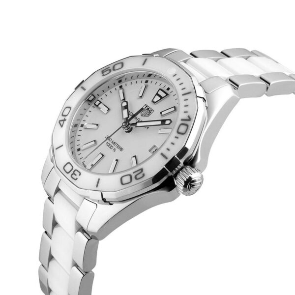 Tag Heuer Aquaracer Stainless Steel And White Ceramic Ladies Watch - alternate view