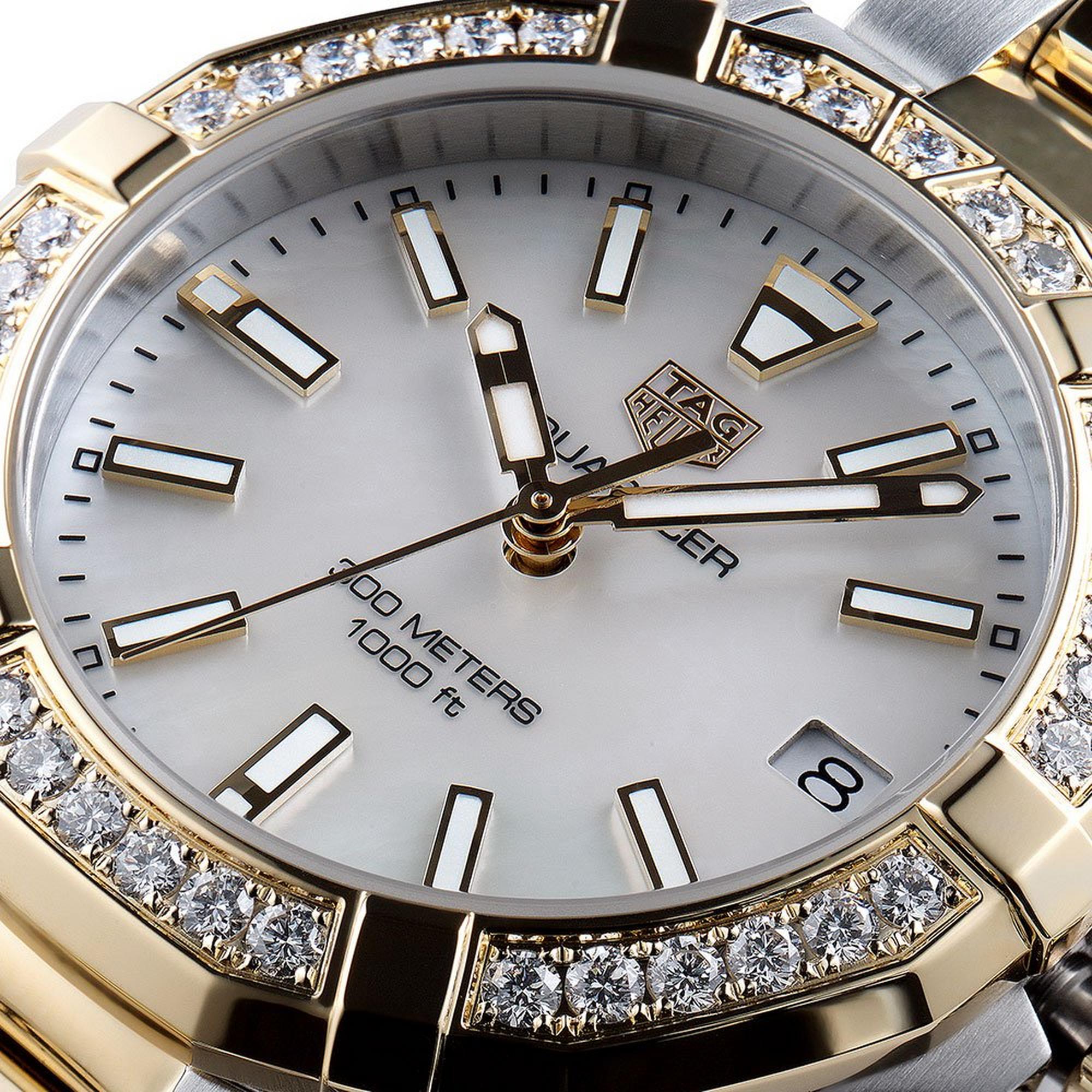 Tag Heuer Aquaracer Diamonds Mother Of Pearl Dial Two Tone Steel Strap Watch For Women Wbd1321 Bb0320 - Image 3
