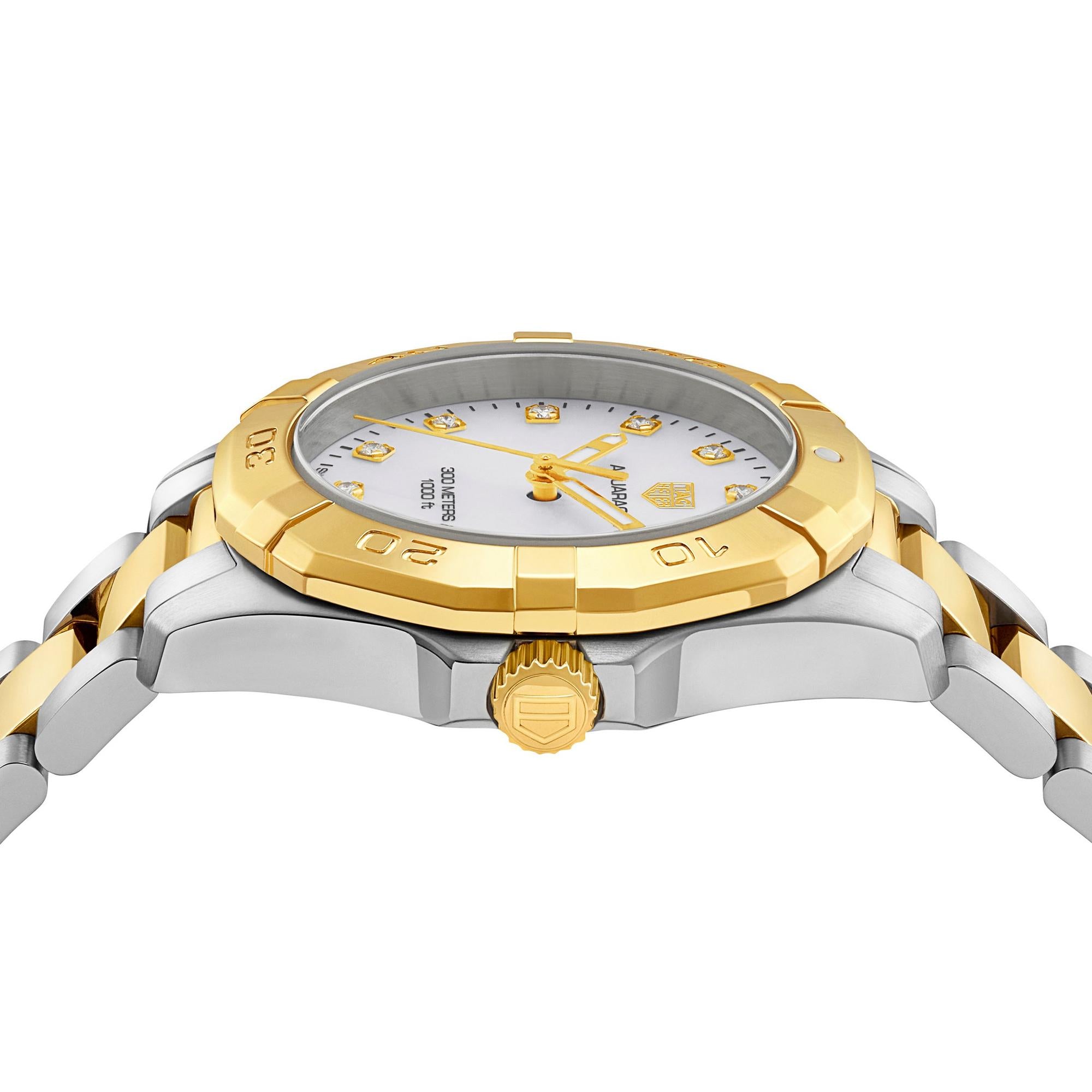 Montre Tag Heuer Aquaracer pour femme en acier inoxydable et plaqué or - Image 3