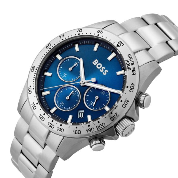 Hugo Boss Mens 1513755 Hero Chronograph Blue Stainless Steel Watch - alternate view