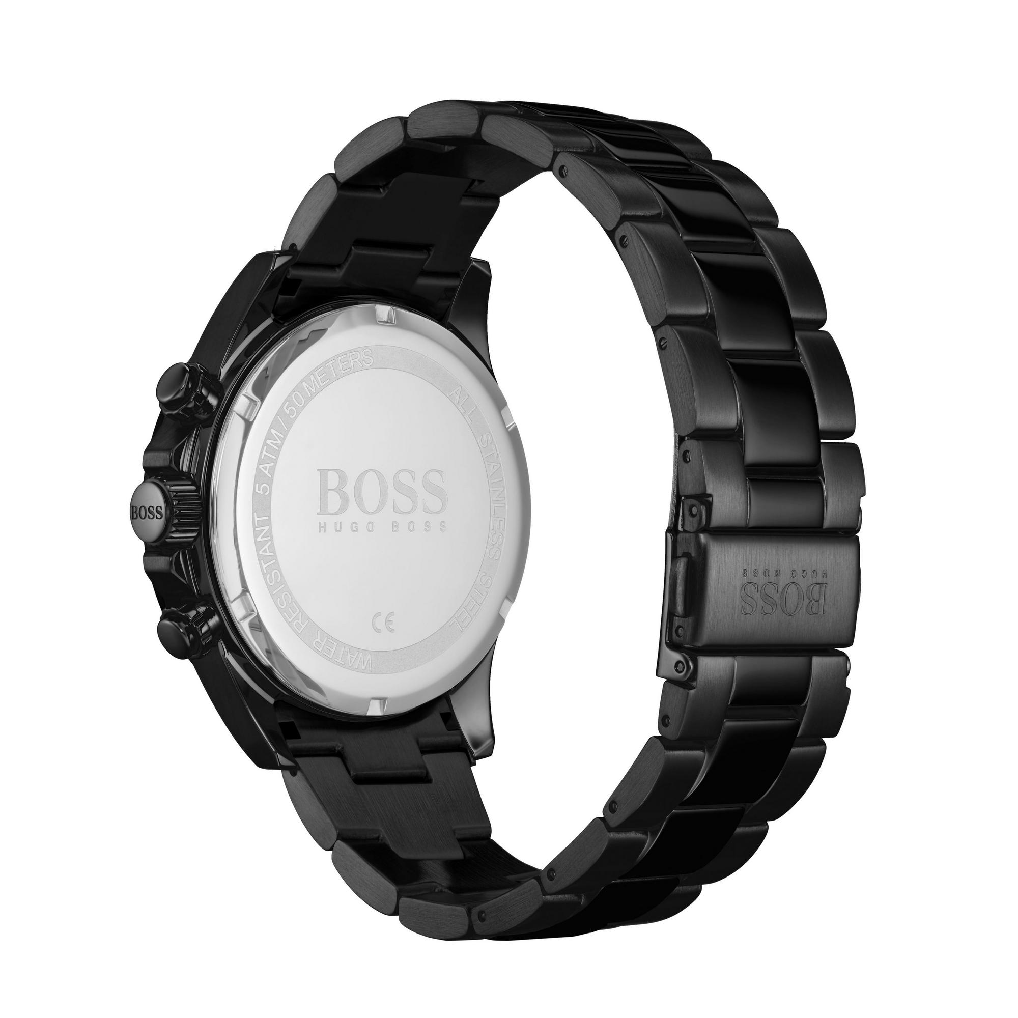 Hugo Boss Mens 1513754 Hero Chronograph Black Stainless Steel Watch - Image 2