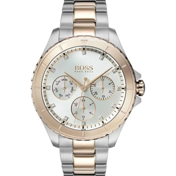 Hugo Boss Womens 1502446 Praise Two Tone Stainless Steel Watch With Rose Gold Accents