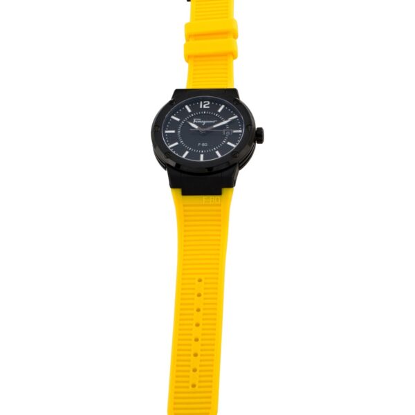 Salvatore Ferragamo F 80 Quartz Black Dial Yellow Rubber Strap Watch For Men Sfhy01522 - alternate view