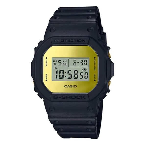 Casio G Shock Watch Mens Square Black Gold Dw 5600bb 1dr
