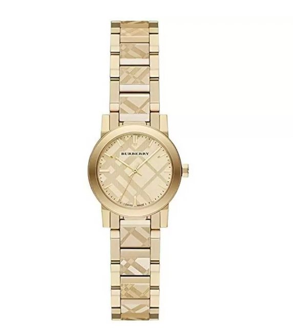 Burberry Ladies Watch The City Engraved Check Gold Bu9234 - alternate view