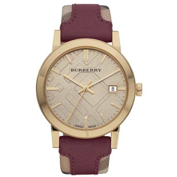 Burberry Ladies Watch The City Check Champagne Bu9017