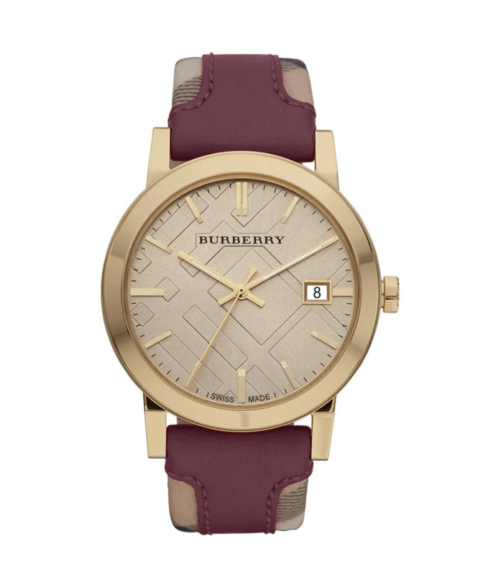 Montre Burberry pour femme The City Check Champagne Bu9017