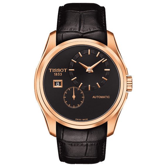 Tissot Mens Couturier Small Second Rose Gold T Classic Automatic Watch Couturier Powermatic 80 Date Purple Rose Gold