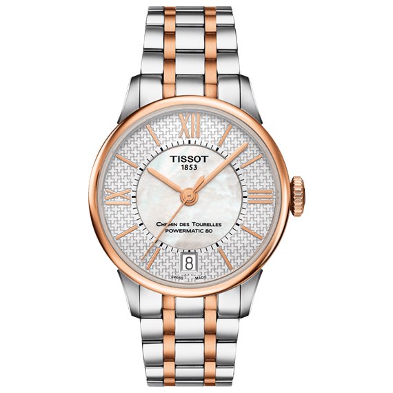 Tissot Ladies Automatic Watch Chemin Des Tourelles Powermatic 80 Two Tone Rose Helvetic Pride Special Edition T0992072211801
