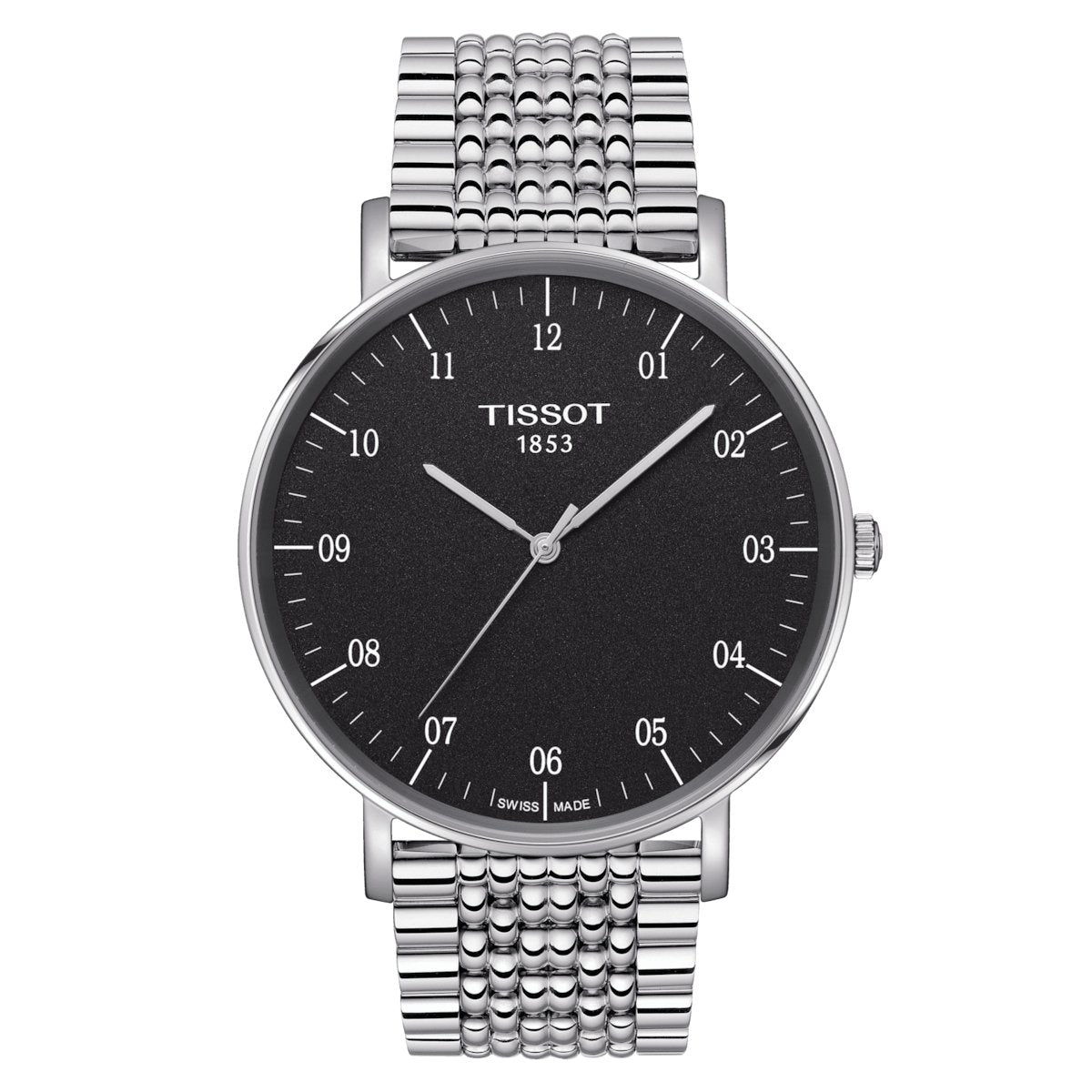 Tissot Mens Watch Everytime 42mm Black Silver T1096101107700
