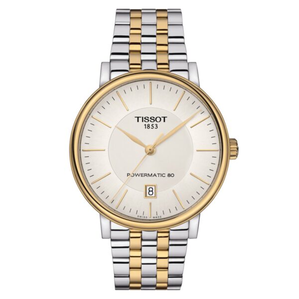 Tissot Mens Watch Carson Auto T Classic 40mm Silver Gold T1224072203100