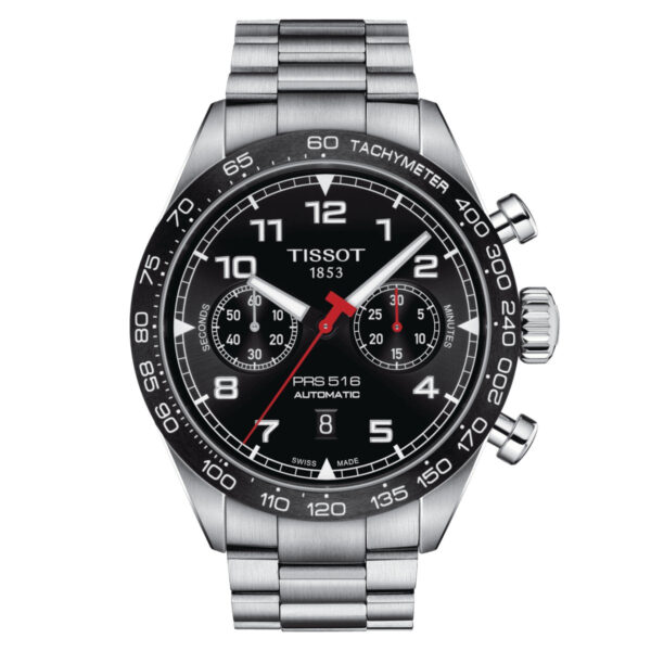 Tissot Mens Chronograph Watch Prs 516 Steel Black T1316271105200