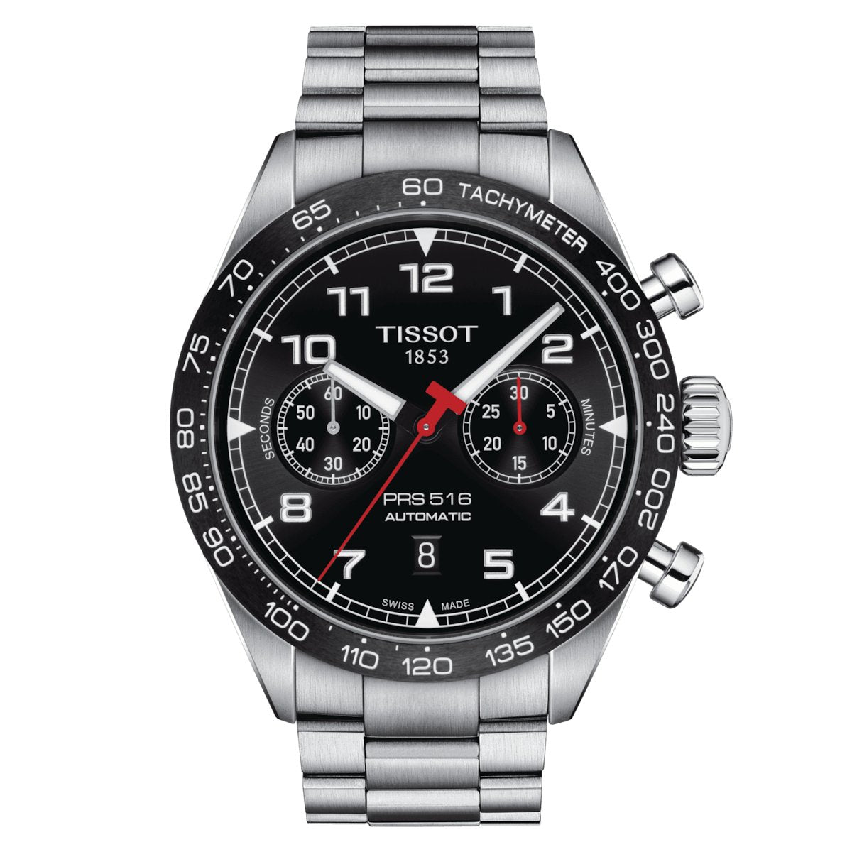 Tissot Mens Chronograph Watch Prs 516 Steel Black T1316271105200