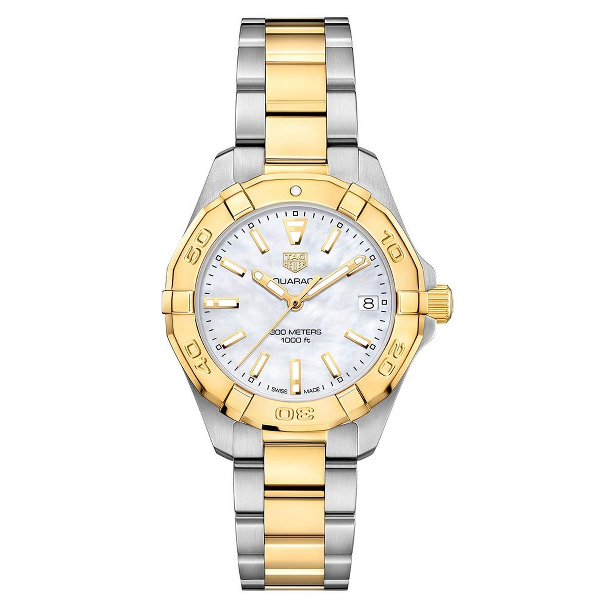 Montre pour femme Tag Heuer Aquaracer plaquée or et acier inoxydable