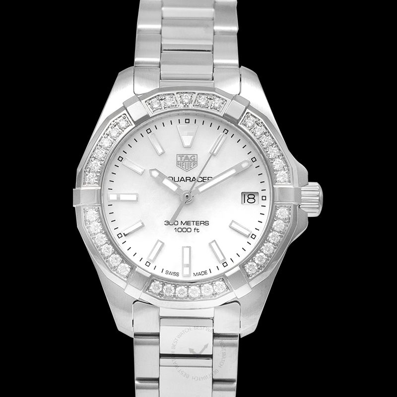 Tag Heuer Aquaracer Diamonds Mother Of Pearl Dial Silver Steel Strap Watch For Women Wbd1313 Ba0740 - Image 5