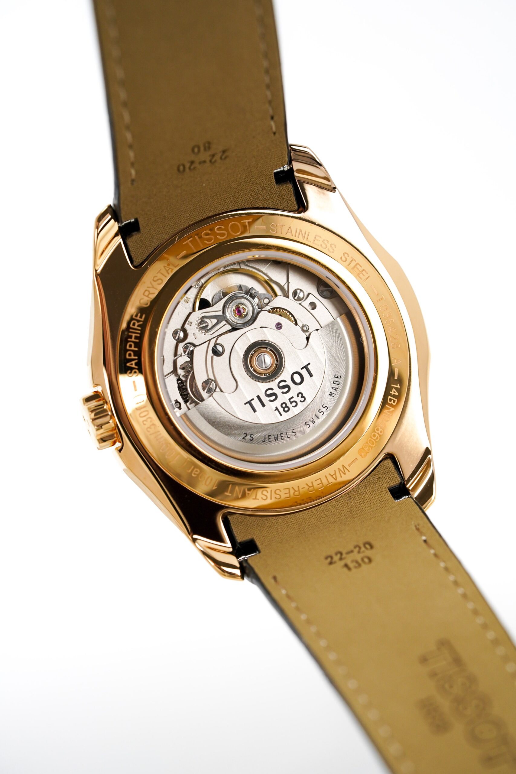 Tissot Mens Couturier Small Second Rose Gold T Classic Automatic Watch Couturier Powermatic 80 Date Purple Rose Gold - Image 4