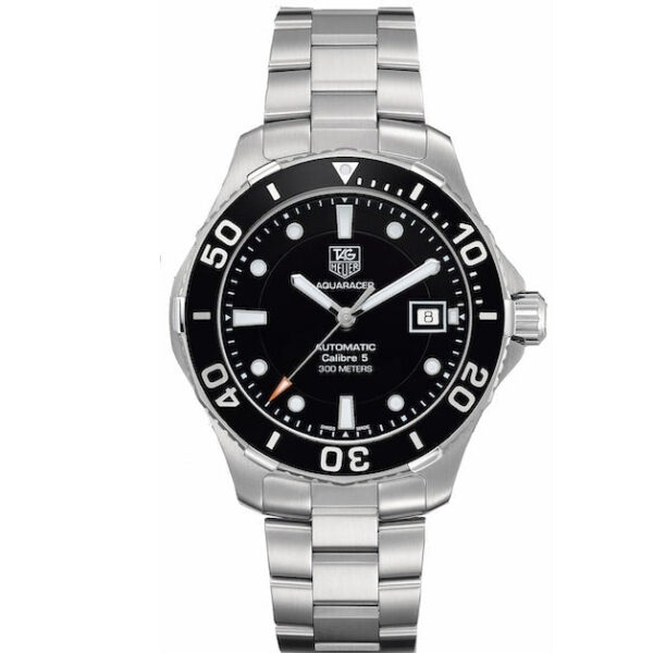 Tag Heuer Aquaracer Automatic Caliber 5 Black Dial Silver Steel Strap Watch For Men Wan2110 Ba0822 - alternate view