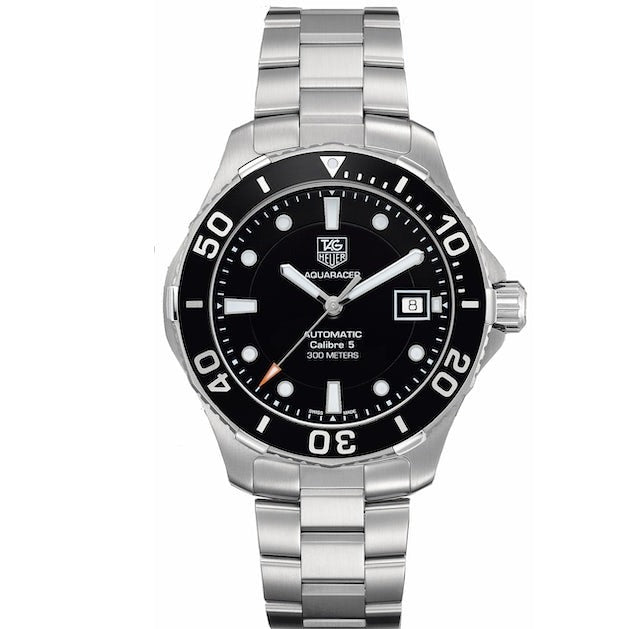 Tag Heuer Aquaracer Automatic Caliber 5 Black Dial Silver Steel Strap Watch For Men Wan2110 Ba0822 - Image 2