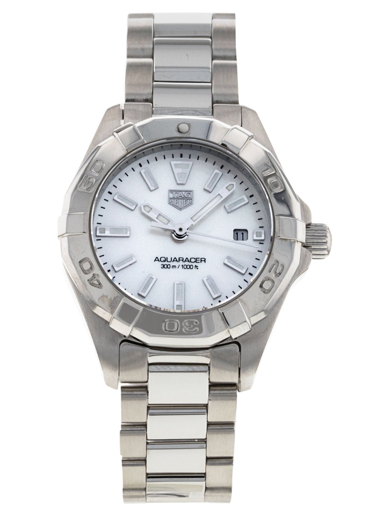 Tag Heuer Aquaracer Quartz Mother Of Pearl White Dial Silver Steel Strap Watch For Women Wbd1411 Ba0741 - Image 4
