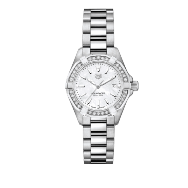 Tag Heuer Aquaracer Diamonds Mother Of Pearl White Dial Silver Steel Strap Watch For Women Wbd1413 Ba0741 - alternate view