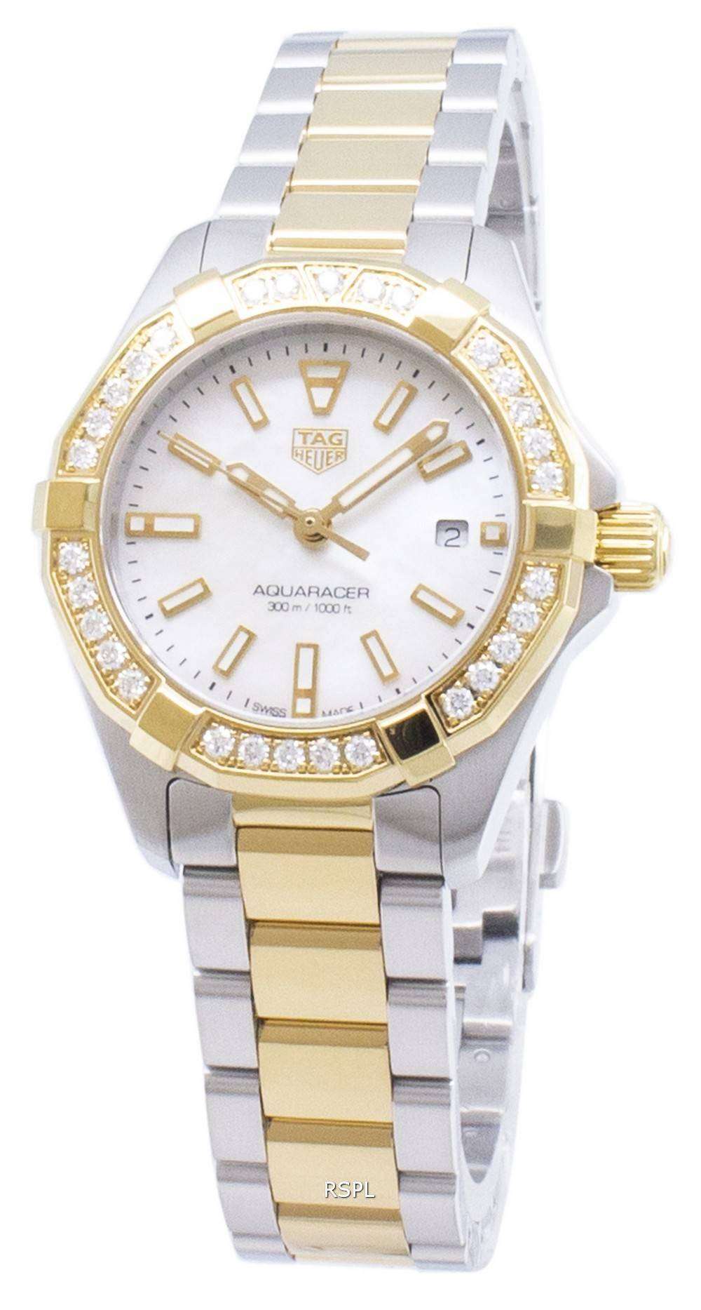 Tag Heuer Aquaracer Diamonds Mother Of Pearl Dial Two Tone Steel Strap Watch For Women Wbd1421 Bb0321 - Image 4