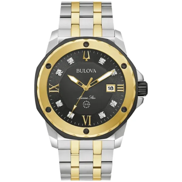 Bulova Marine Star Mens Two Tone Watch 98d175