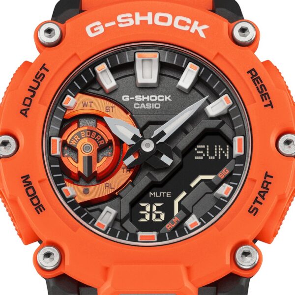 Casio G Shock Mens Orange Watch Ga 2200m 4aer - alternate view