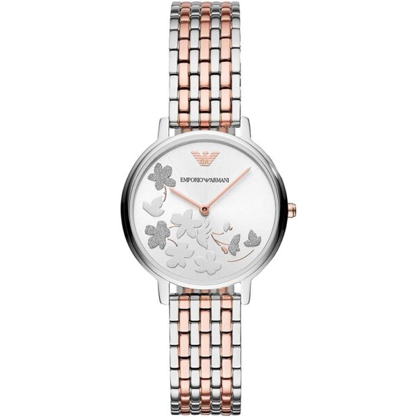 Emporio Armani Ar11113 Ladies Silver Rose Gold Watch