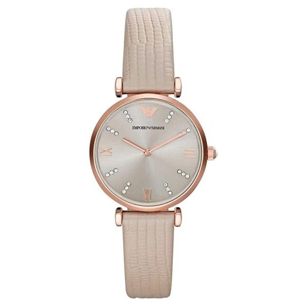 Emporio Armani Ar1681 Ladies Rose Gold Cream Watch