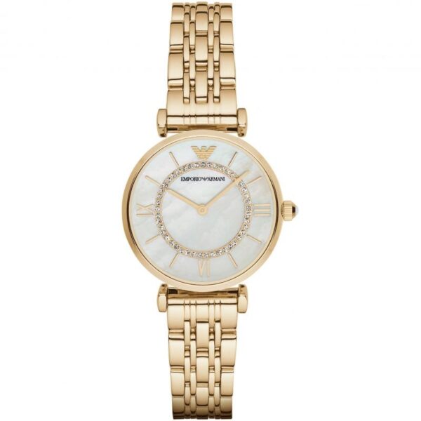Emporio Armani Ar1907 Ladies Mother Of Pearl Gold Watch