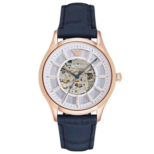 Emporio Armani Ar1947 Men S Mechanical Skeleton Strap Watch