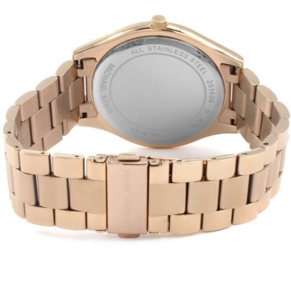 Michael Kors Mk3197 Ladies Slim Runway Rose Gold Watch - alternate view