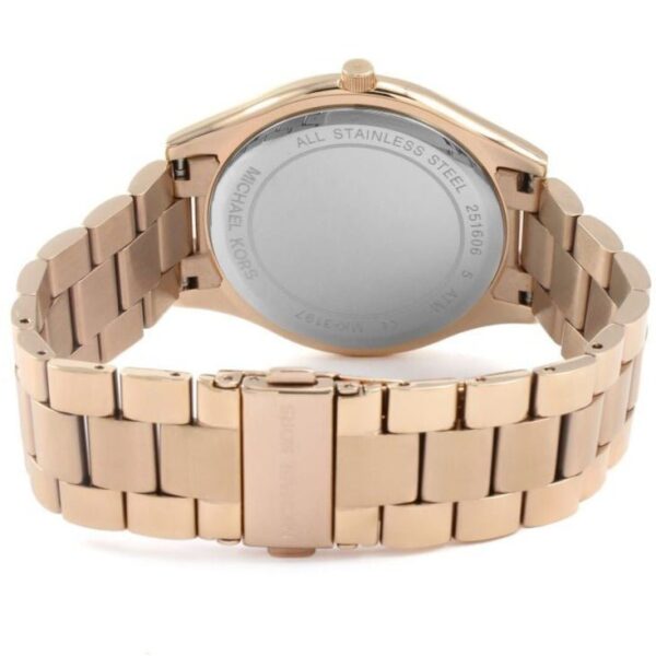 Michael Kors Mk3336 Ladies Slim Runway Rose Gold Motif Watch - alternate view