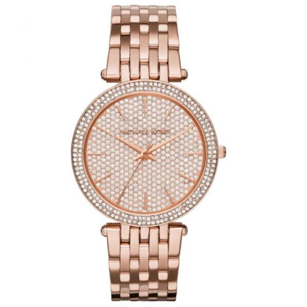 Michael Kors Mk3439 Ladies Darci Rose Gold Pave Watch