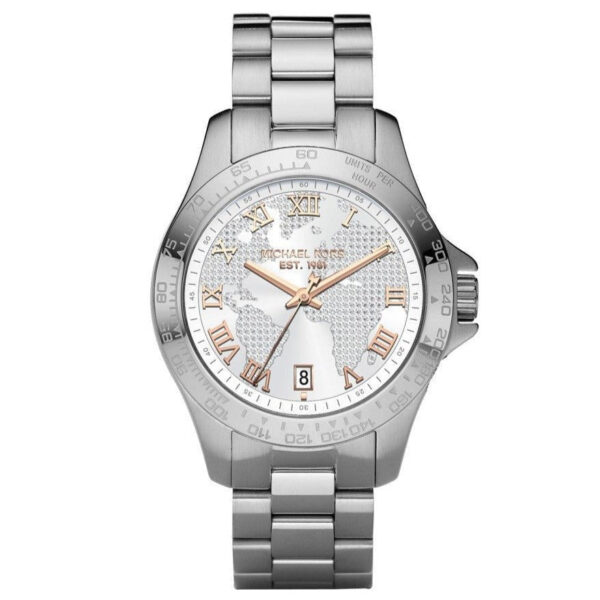 Michael Kors Mk5958 Ladies Layton Silver Pave Dial Watch