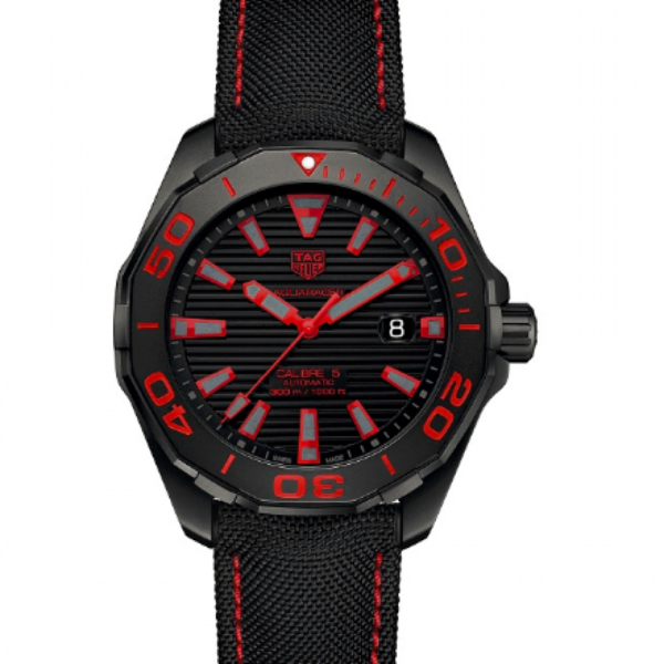 Tag Heuer Aquaracer Caliber 5 Black Dial Black Nylon Strap Watch For Men Way208a Fc6381 - alternate view