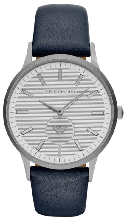 Emporio Armani Renato White Dial Blue Leather Strap Watch For Men Ar11119