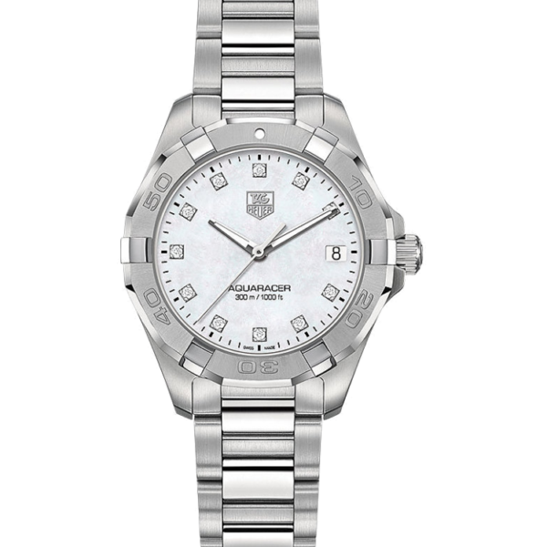 Tag Heuer Aquaracer Diamonds Mother Of Pearl Dial Silver Steel Strap Watch For Women Wbd131b Ba0748 - alternate view