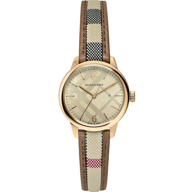 Burberry Ladies Watch The Classic Yellow Gold Bu10114