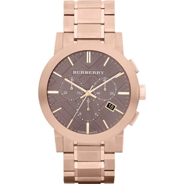 Burberry Mens Watch Chronograph The City Rose Gold Bu9353