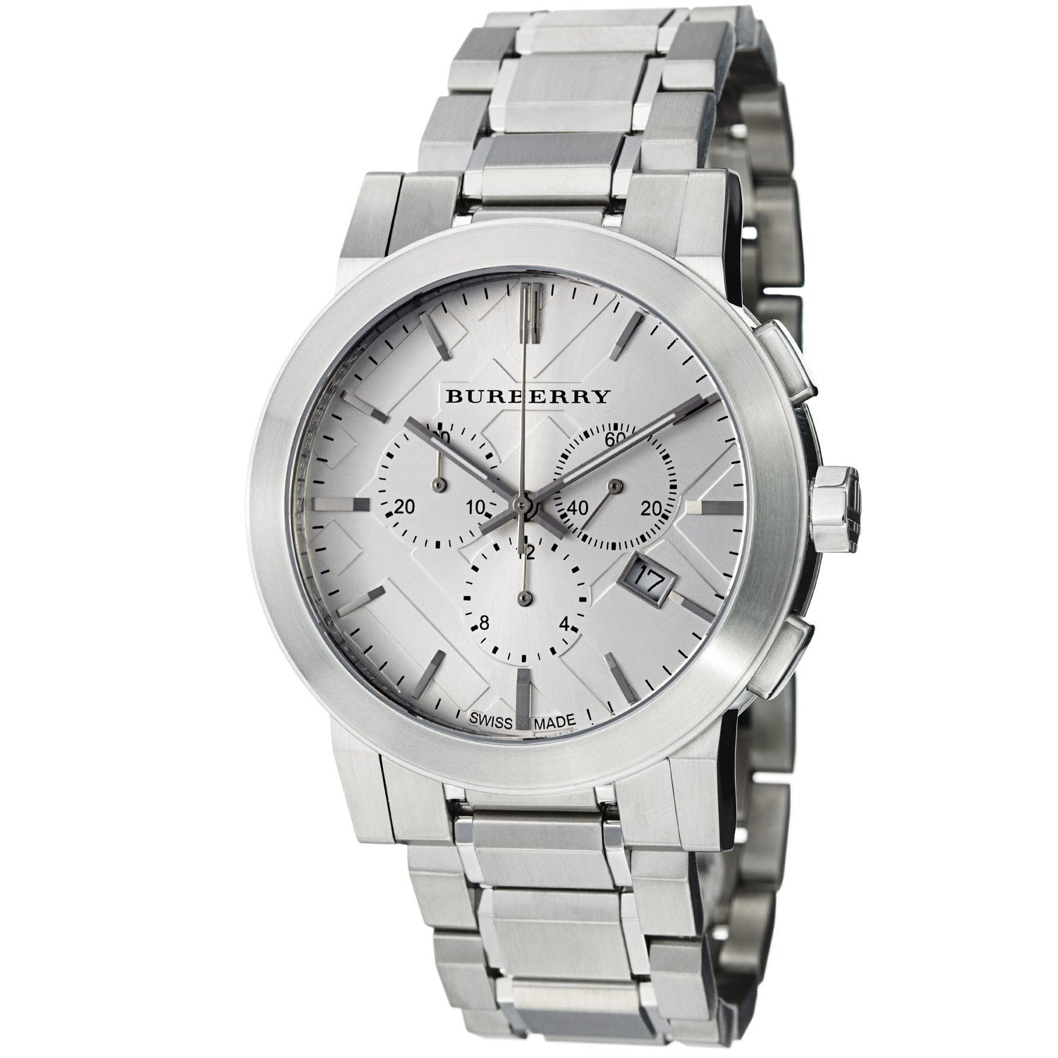Burberry Mens Watch Chronograph The City Silver Bu9350