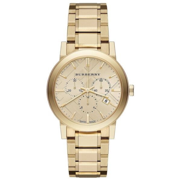 Ladies Gold Tone Stainless Steel Chronograph Burberry Watch Bu9753
