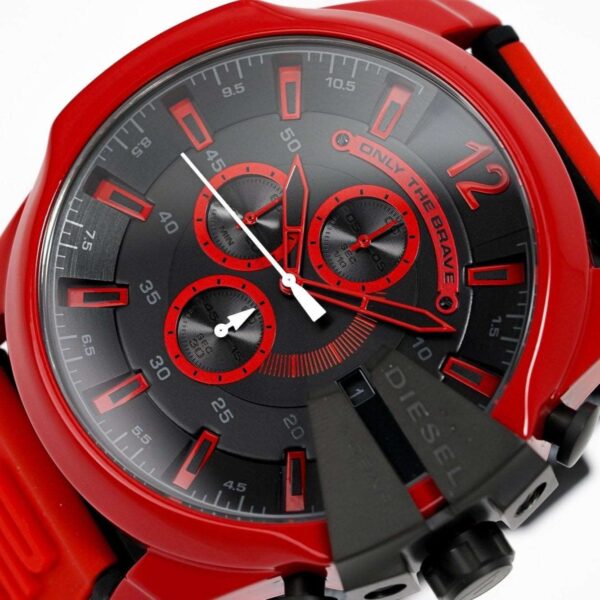 Montre chronographe Diesel DZ4526 Mega Chief rouge pour homme - alternate view
