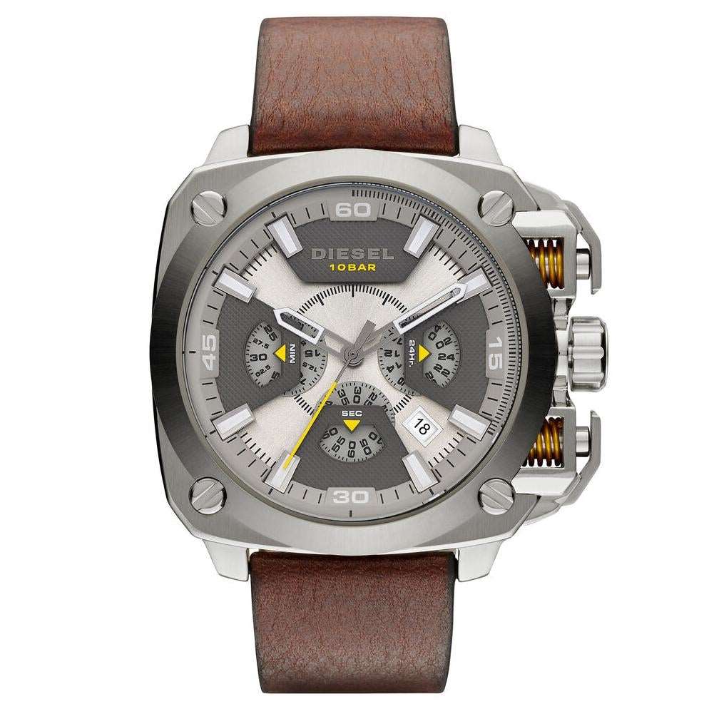 Diesel Dz7343 Men S Bamf Beige Leather Chronograph Watch