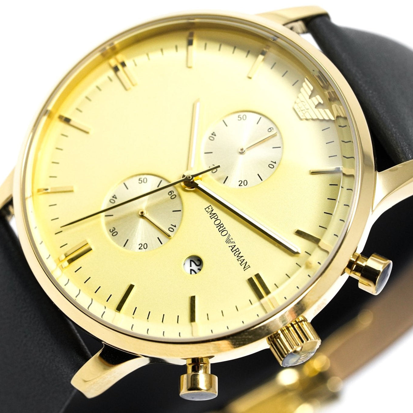 Montre Emporio Armani AR0386 pour homme Gianni Chronographe Or PVD - Image 3