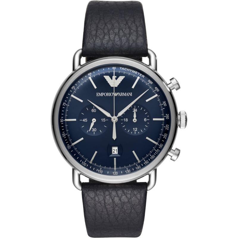 Emporio Armani Ar11105 Men S Aviator Blue Watch