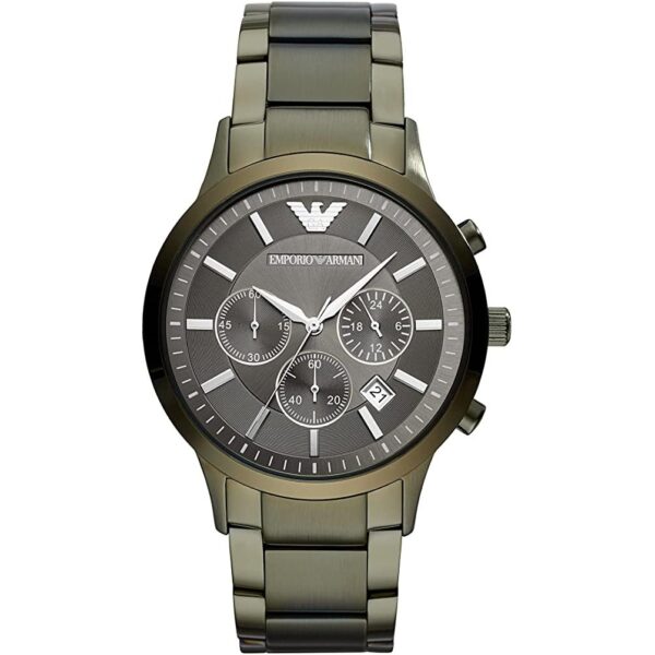 Montre chronographe Emporio Armani AR11117 pour homme Renato vert kaki