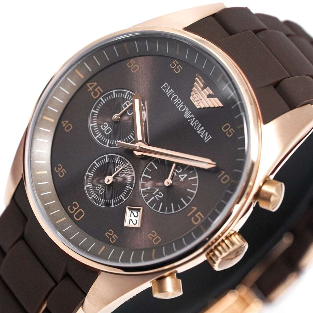 Emporio Armani Ar5891 Ladies Chronograph Brown Watch - Image 4