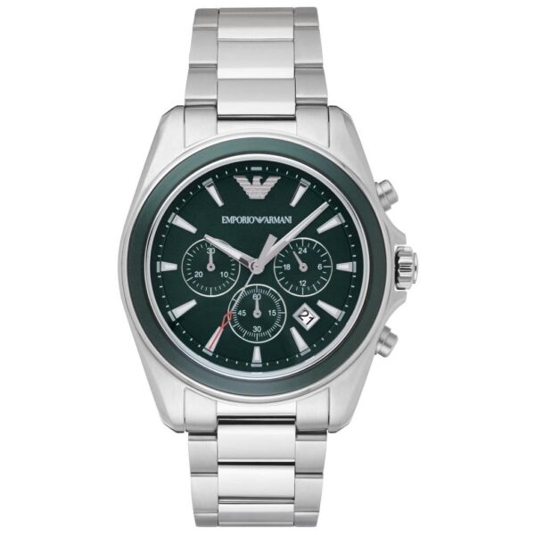 Emporio Armani Ar6090 Men S Silver Chronograph Watch